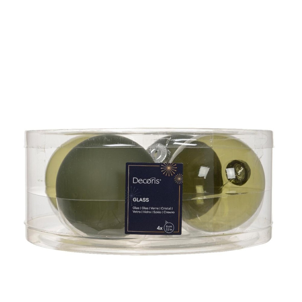 SFERA VETRO D.8CM. MIX VERDE